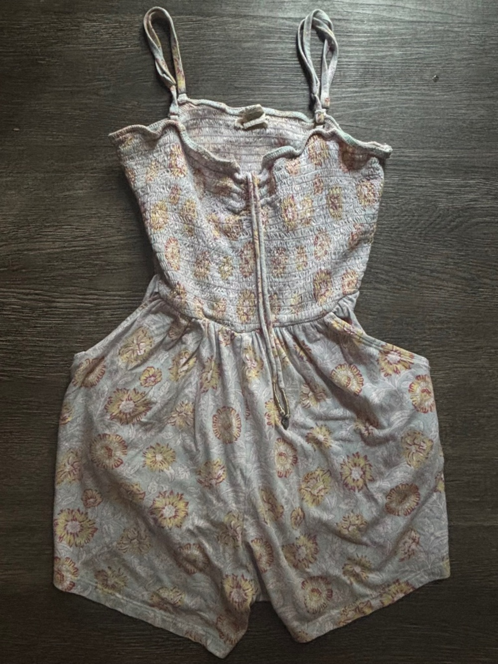 Floral beachy pastel romper play suit shirred coquette mori girl aesthetic